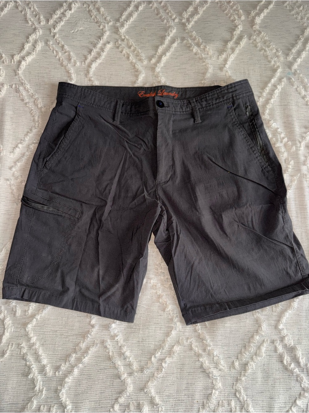 English Laundry Charcoal Stretch Utility Cargo Shorts – Men’s 34